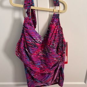 Spanx BNWT Tribal Glow draped Tankini